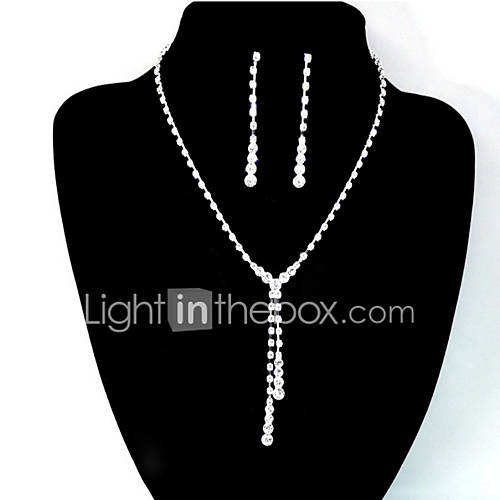 Image de Bijoux Colliers dÃ©coratifs Boucles d'oreille Nuptiales Parures Mode Inspiration Mariage SoirÃ©e Quotidien DÃ©contractÃ© 1set Femme Argent
