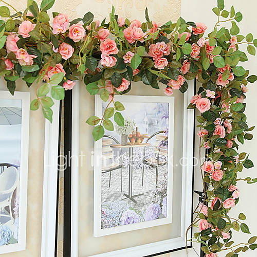 Image de 1 Une succursale Soie Roses Guirlande et Fleur Murale Fleurs artificielles 170CM