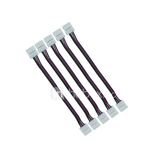 Image de 5pcs 10mm 4pin rgb fil connecteur double fil jack pour connecter 5050 rgb conduit bande Ã  bande