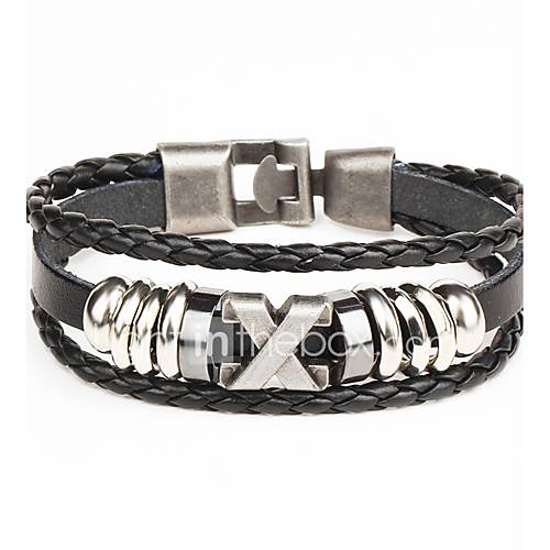 Image de Bracelet Bracelets en cuir Alliage Cuir Forme Ronde Style Punk Quotidien DÃ©contractÃ© Regalos de Navidad Bijoux Cadeau Brun,1pc