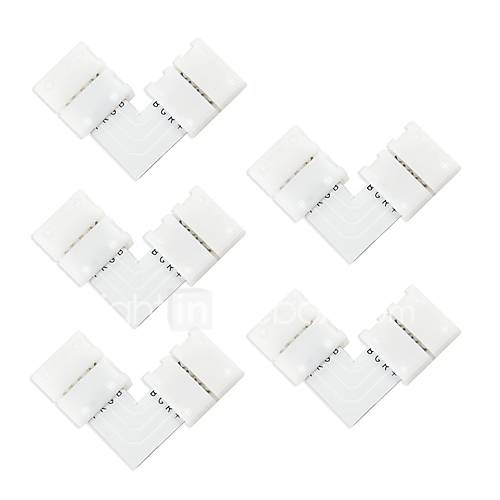 Image de 5pcs 10mm 4pin l forme connecteur conduit pour 5050 couleur rgb led strip, pas de connecteur de bande de soudage pour la lumiÃ¨re de la