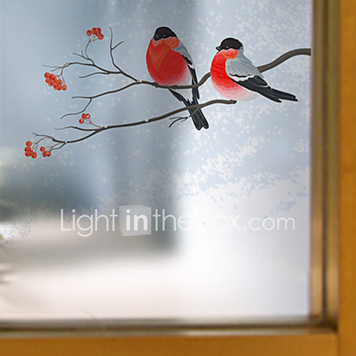 Window Film Window Decals Style A Bird on A Branch Matte PVC Window
