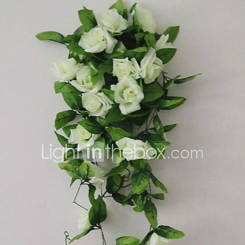 Image de 1 Une succursale Polyester Plastique Roses Guirlande et Fleur Murale Fleurs artificielles 240(94.4'')