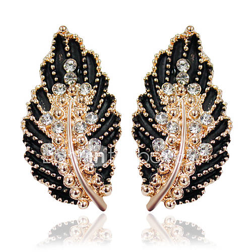 Image de Boucle Forme de Feuille Bijoux 1 paire Mode Mariage / SoirÃ©e Alliage Femme Noir / Blanc / Vert / Incarnadin