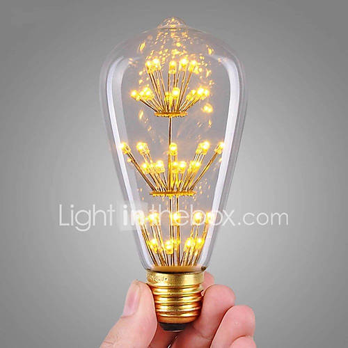 Image de 3W E27 Ampoules Ã  Filament LED ST64 47 COB 360 lm Blanc Chaud 2300 K DÃ©corative AC 100-240 V
