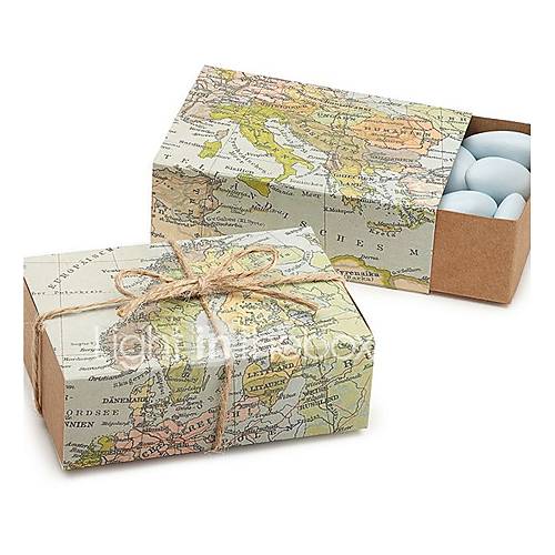 Image de 12 PiÃ¨ce / Set Titulaire de Faveur-Rectangulaire Papier durciBoÃ®tes Ã  cadeaux Sacoches Ã  cadeaux Cannette de cadeau Caissettes pour