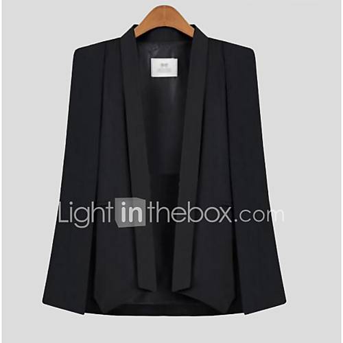 Image de Cape / Capes Aux femmes,Couleur Pleine DÃ©contractÃ© / Quotidien simple Automne Sans Manches Col chÃ¢le Rose / Blanc / Noir Polyester Opaque