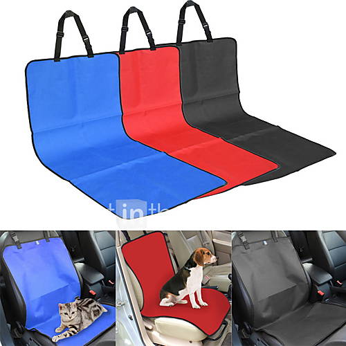 Image de Chat Chien Housse pour SiÃ¨ge de Voiture Animaux de Compagnie Couvertures Couleur Pleine Tartan Etanche Pliable Noir Beige Gris Rouge Bleu 10555CM