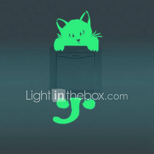 Image de Animaux Stickers muraux Stickers muraux lumineux Stickers d'interrupteurs,PVC MatÃ©riel Amovible DÃ©coration d'intÃ©rieur Wall Decal