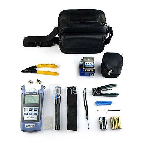 Image de 9 en 1 fibre optique kit d'outils ftth avec couperet fc-6s fibre et mesureur de puissance optique 5 km dÃ©faut visuel fil localisateur