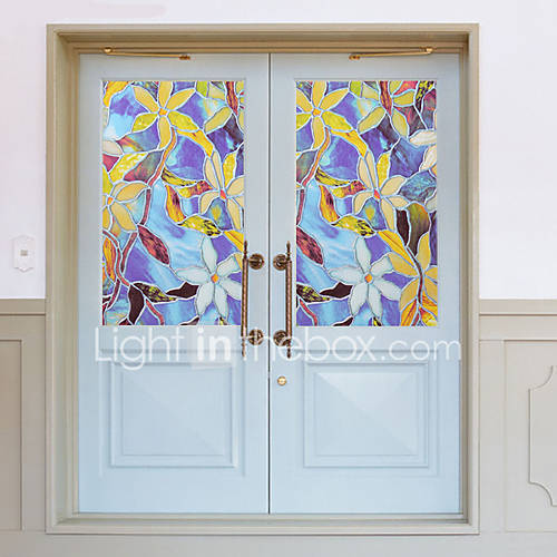 Image de A fleurs Contemporain Film de FenÃªtre,PVC/Vinyl MatÃ©riel DÃ©coration de fenÃªtre