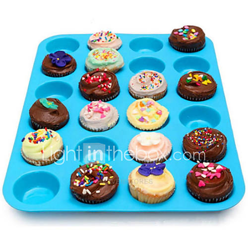 Image de 24 cavitÃ© plateau pan de moule en silicone muffin petit gÃ¢teau biscuit au chocolat de cuisson moule couleur alÃ©atoire