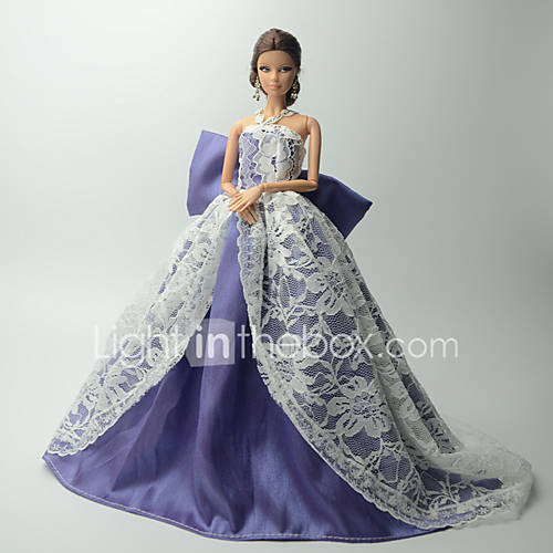 Fête / Soirée Robes Pour Poupée Barbie Violet / Blanc Robes Pour Fille