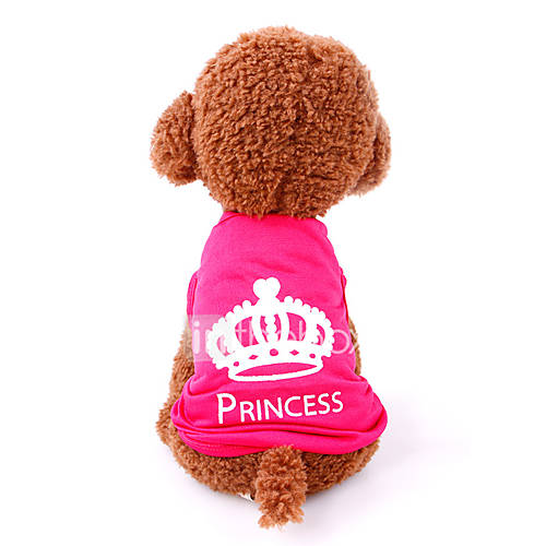 Image de Chat Chien Tee-shirt VÃªtements pour Chien EtÃ© Printemps/Automne Tiares & Couronnes DÃ©contractÃ© / Quotidien Rouge Rose