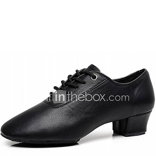 Image de Chaussures de danse(Noir) -Non Personnalisables-Talon Bas-Similicuir-Latine