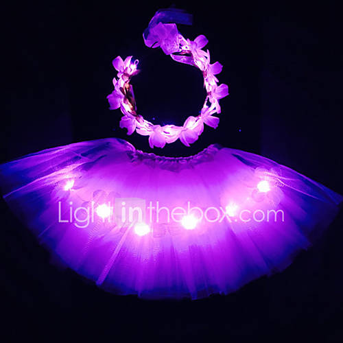 Image de ange pinky conduit allume tutu&amp;bandeau fixÃ© pour kidsgirlsadultshalloween coustumechristmas giftrave tutu setcoachella
