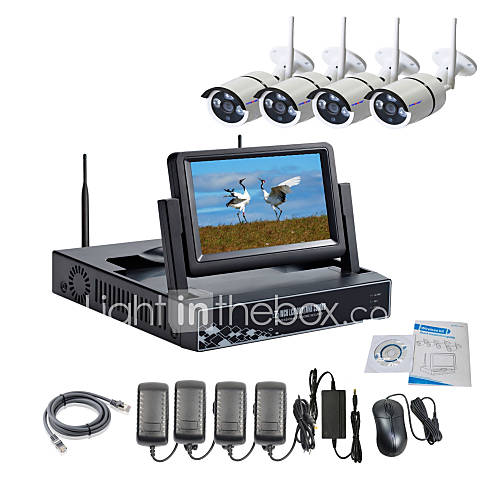 Image de camÃ©ra IP sans fil avec strongshine 960p infrarouge impermÃ©able et NVR avec 7 pouces kits combo lcd