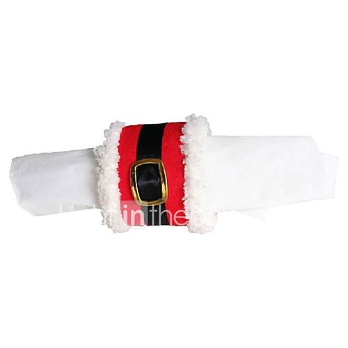 Image de 4 pcs / lot rond de serviette noÃ«l pÃ¨re noÃ«l paquet boucle de ceinture de clause ronds de serviette dÃ©coration de NoÃ«l pour les