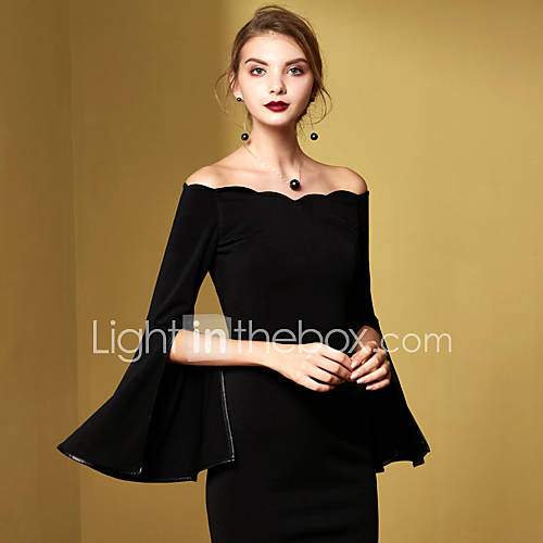 MASKED QUEEN Women's Casual/Daily Vintage Sheath DressSolid Off