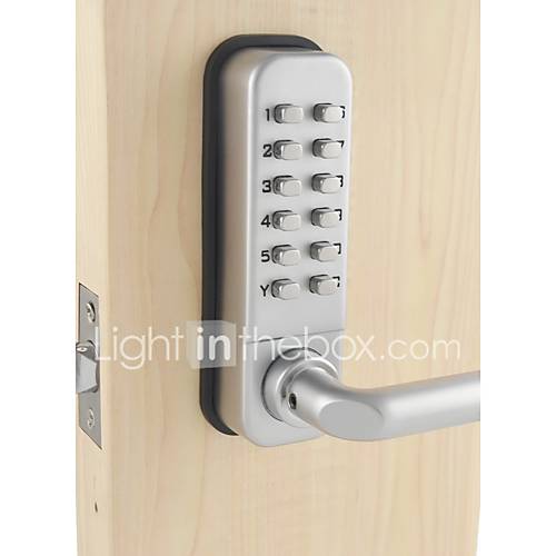 Mechanical Password Door Handle Lock,Deadbolt Code Handle Lock, Silvery