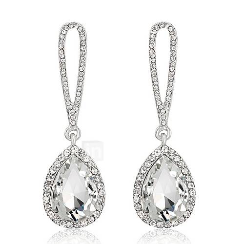 Image de Boucle Cristal Boucles d'oreille goutte / Boucle d'oreille Bijoux Femme Mariage / SoirÃ©e / Quotidien Alliage / Zircon 1 paire Argent