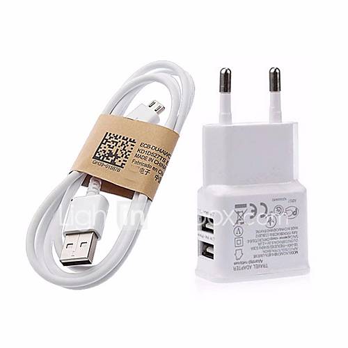 Image de 5v 3.1a ports dual usb eu adaptateur chargeur mural avec cÃ¢ble micro USB v8 1m pour samsung lg sony huawei xiaomi google pixel et d'autres