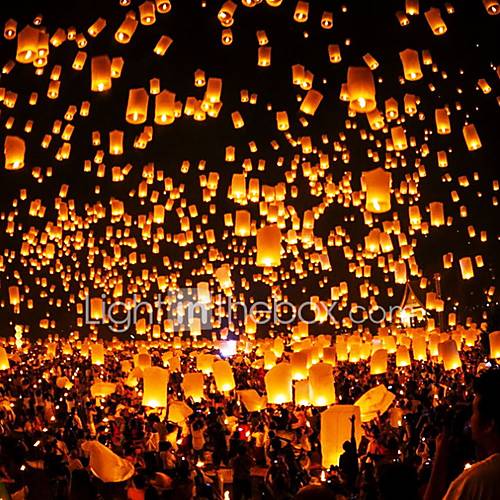 10pcs Chinese Paper Lantern Sky Lanterns Flying Wishing Lamp Kongming