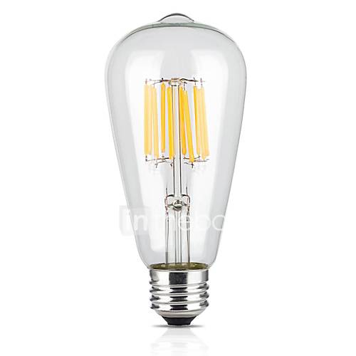 Image de 9W E26/E27 Ampoules Ã  Filament LED ST64 12 COB 1100 lm Blanc Chaud 2700 K AC 100-240 V