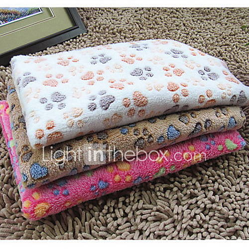 Image de Chat Chien Serviette Animaux de Compagnie Couvertures Empreinte / Paw Diatonique double Pliable Beige CafÃ© Rouge Rose Rose