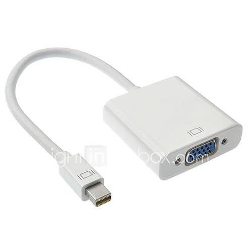 Image de 0.3m 1ft Mini DisplayPort | thunderbolt Ã  vga blanc de cÃ¢ble femelle pour MacBook Air / MacBook Pro / iMac / Mac mini (DP-010)