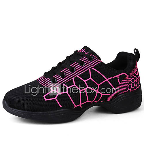 Image de Chaussures de danse(Noir / Blanc) -Non Personnalisables-Talon Plat-Cuir-Latine / Jazz / Baskets de Danse