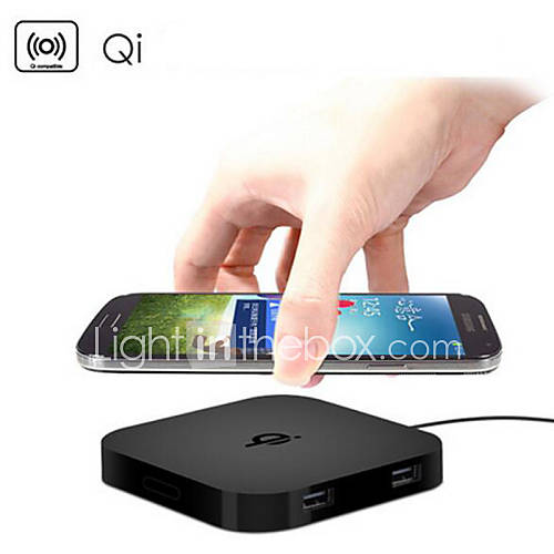 Image de chargeur pad 2 ports usb sans fil qi recharge pour samsung htc lg nexus nokia