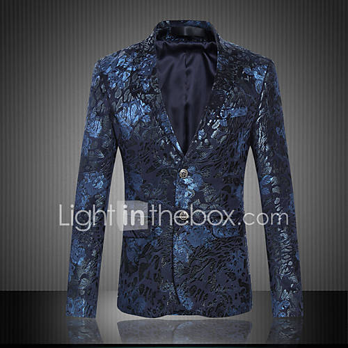 Image de Blazer Hommes,Motif Animal Sortie / SoirÃ©e / Cocktail / Grandes Tailles Vintage / Chic de Rue / Chinoiserie Toutes les SaisonsManches