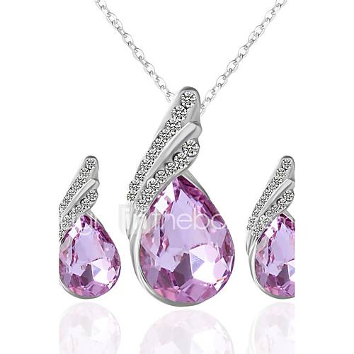 Image de Bijoux 1 Collier 1 Paire de Boucles d'Oreille Mariage SoirÃ©e DÃ©contractÃ© 1set Femme A Motifs Cadeaux de mariage
