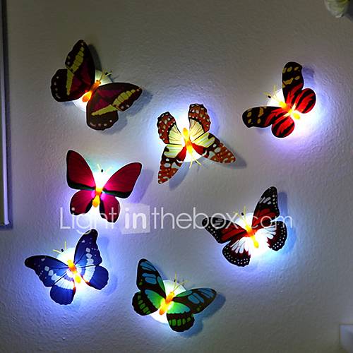 Image de 7 couleurs changeantes papillon a menÃ© la lampe de lumiÃ¨re de nuit