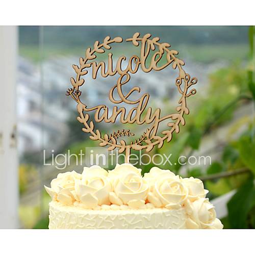 Wood Cake Topper Custom with Couple's Names Wedding Cake Topper in