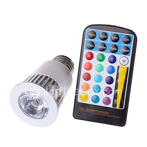 Image de 4W E26/E27 Spot LED MR16 1 COB 450 lm RVB K ImpermÃ©able IntensitÃ© RÃ©glable CommandÃ©e Ã  Distance DÃ©corative AC 85-265 V