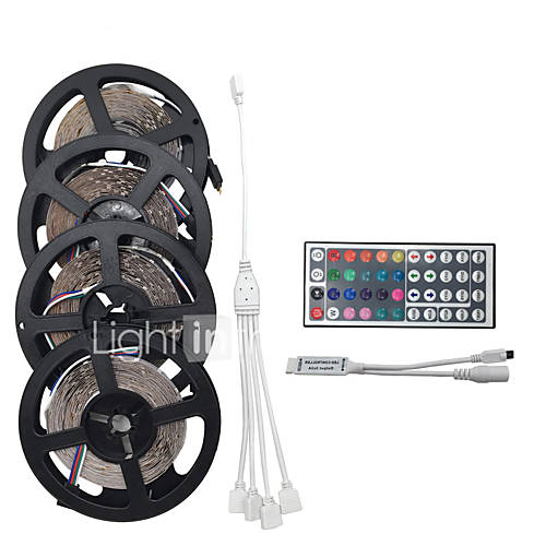 Image de 20m (4 5m) 1200smd 3528 rgb 44keys ir tÃ©lÃ©commande led led strip sets ac100-240v