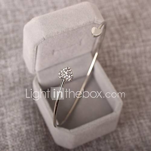 Image de Bracelet Bracelets Rigides Manchettes Bracelets Alliage Forme de Coeur Mode Mariage Anniversaire Regalos de Navidad Bijoux CadeauDorÃ©
