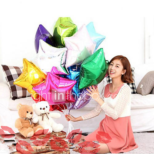Image de 10pcs deux types de 10 pouces en forme de mariage ballon Ã©toile grande ballons de papier d'aluminium cadeau d'anniversaire baloon de