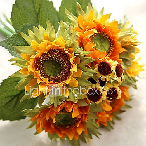 Image de 6 Une succursale Soie Tournesols Fleur de Table Fleurs artificielles