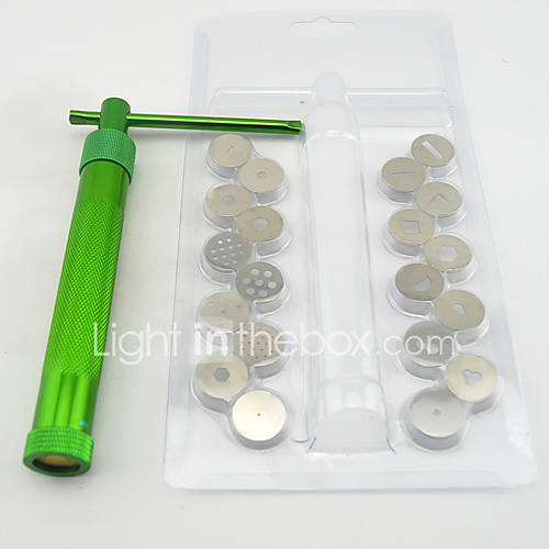Image de 20discs sugarcraft pÃ¢te de sucre outil extrudeuse pour l'argile fimo artisanat pistolet gÃ¢teau sculpture dÃ©coration