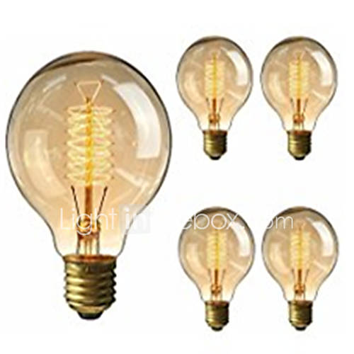 Image de 5pcs G95 bulbes anciens edison retro vintage e27 ampoules Ã  incandescence ampoule Ã  filament dÃ©coratif 40W 220-240V lumiÃ¨re EDISON
