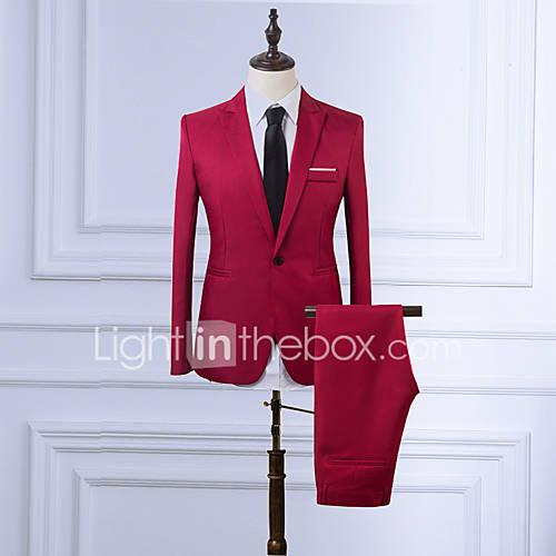 Image de Blazer Homme,Couleur Pleine DÃ©contractÃ© / Quotidien Travail simple RÃ©tro Printemps Automne Manches longues Normal Coton Rayonne