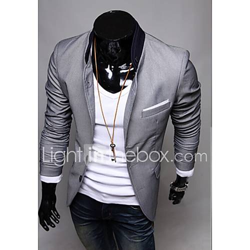 Image de BlazerCouleur Pleine Sortie simple Printemps Automne Manche Longues Revers CrantÃ© Normal Nylon