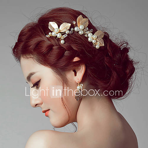 Image de Alliage Casque-Mariage Occasion spÃ©ciale DÃ©contractÃ© ExtÃ©rieur Pique cheveux Epingle Ã  Cheveux barre Cheveux 2 PiÃ¨ces