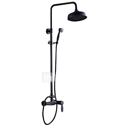 Image de Antique SystÃ¨me de douche Douche pluie large spary Douchette inclue with Soupape cÃ©ramique Deux poignÃ©es Deux trous for Bronze huilÃ© ,