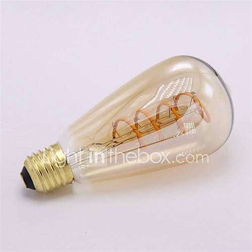 Image de 3W E26/E27 Ampoules Ã  Filament LED ST64 1 COB 300-350 lm Blanc Chaud 2300 K IntensitÃ© RÃ©glable DÃ©corative AC 100-240 V