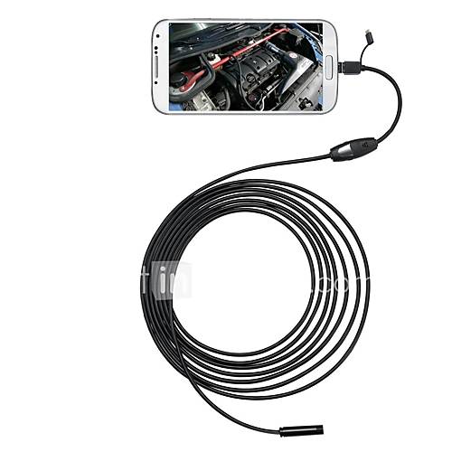 Image de 3 en 1 6 leds 5.5mm 5m endoscope endoscope otg micro usb inspection camÃ©ra ip66