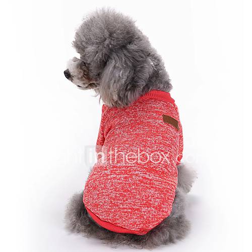 Image de Chat Chien Manteaux Tee-shirt VÃªtements pour Chien Hiver Printemps/Automne Couleur Pleine Mignon Mode SportifRouge Vert Bleu Rose Bleu